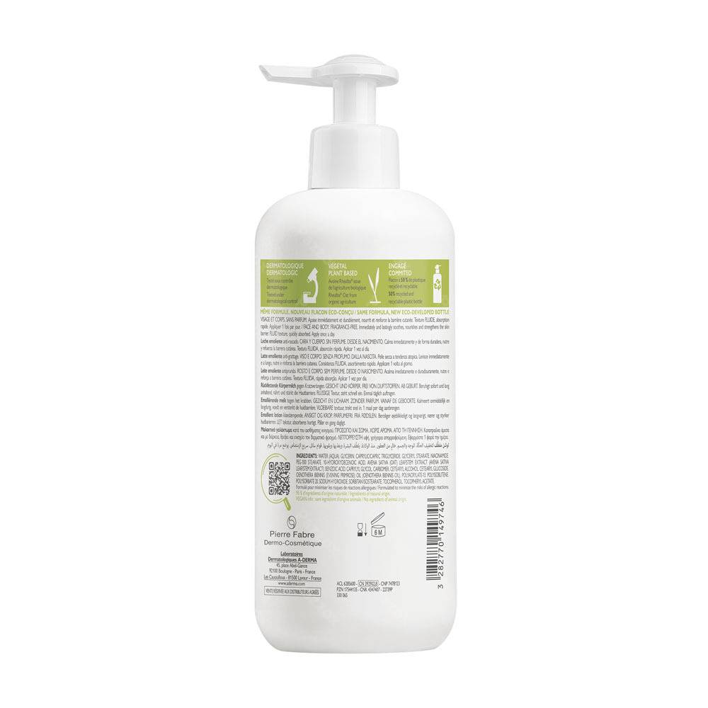 A-Derma Exomega Control Verzachtende Melk 400ml