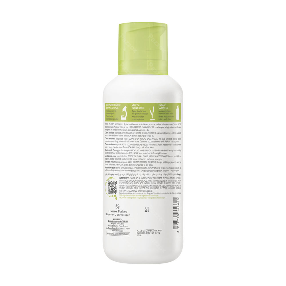 A-Derma Exomega Control Verzachtende Crème 400ml