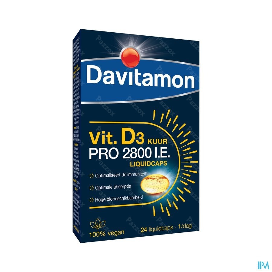 Davitamon Vitamine D3 Pro 2800 IU Vegan 24 Liquidcaps