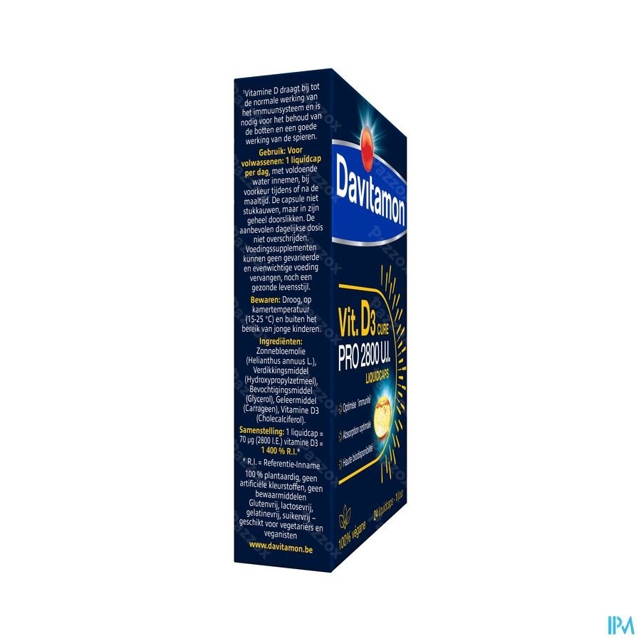 Davitamon Vitamine D3 Pro 2800 IU Vegan 24 Liquidcaps