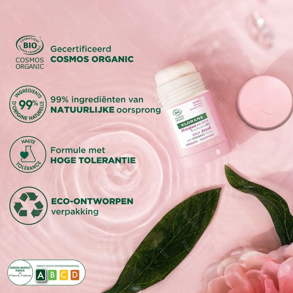Klorane Gezicht Pioenroos Bio Masker Stick 25g