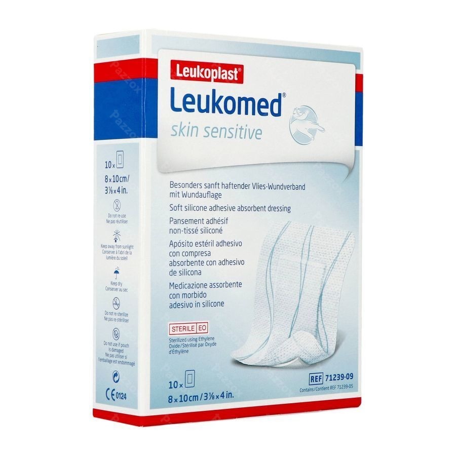 Leukomed Skin Sensitive 8xmx10cm 10 Stuks
