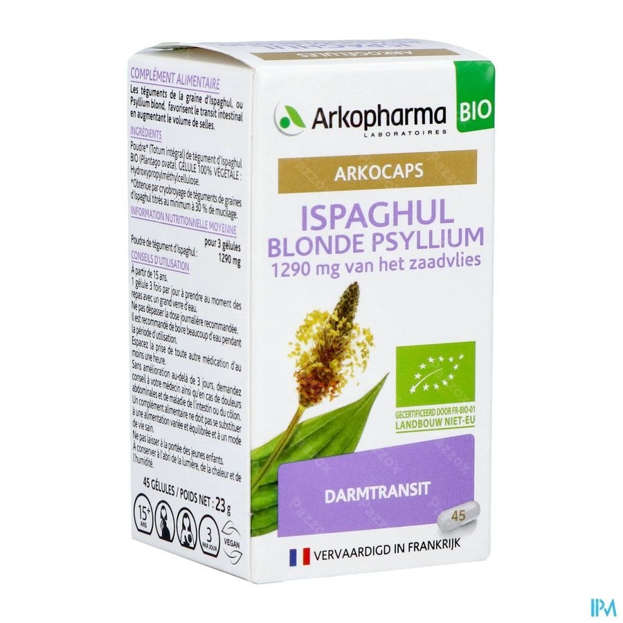 Arkocaps Ispaghul Psyllium Blond Bio 45 capsules