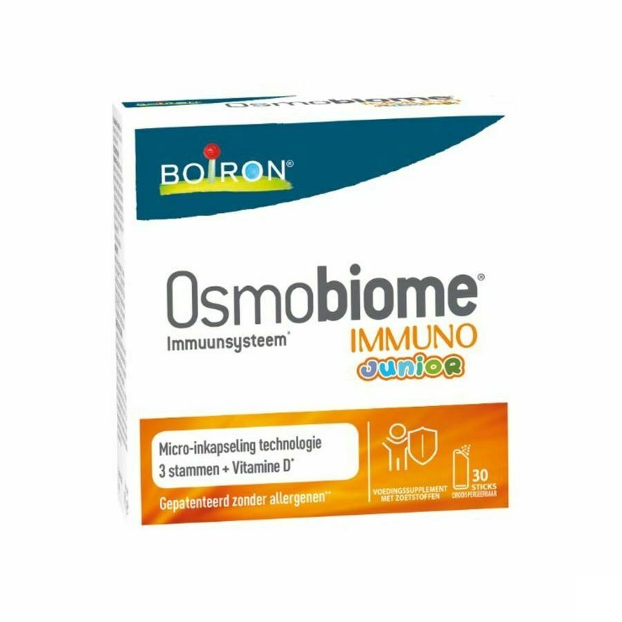 Boiron Osmobiome Immuno Junior Voedingssupplement Darmen 30 Orodispergeerbare Sticks