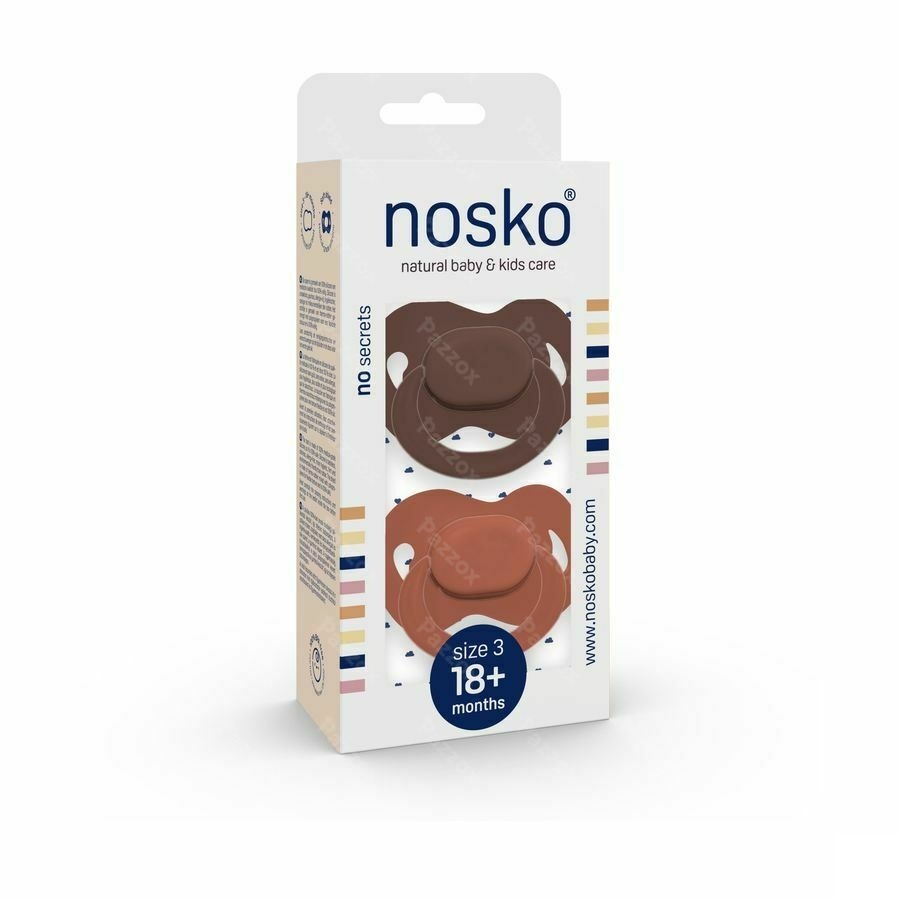 Nosko Fopspeen 18+ Maanden Chocolate + Brick