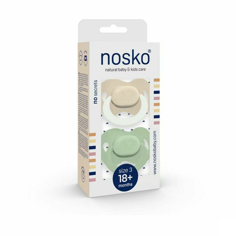 Nosko Fopspeen 18+ Maanden Ivory Glow Dark + Mint