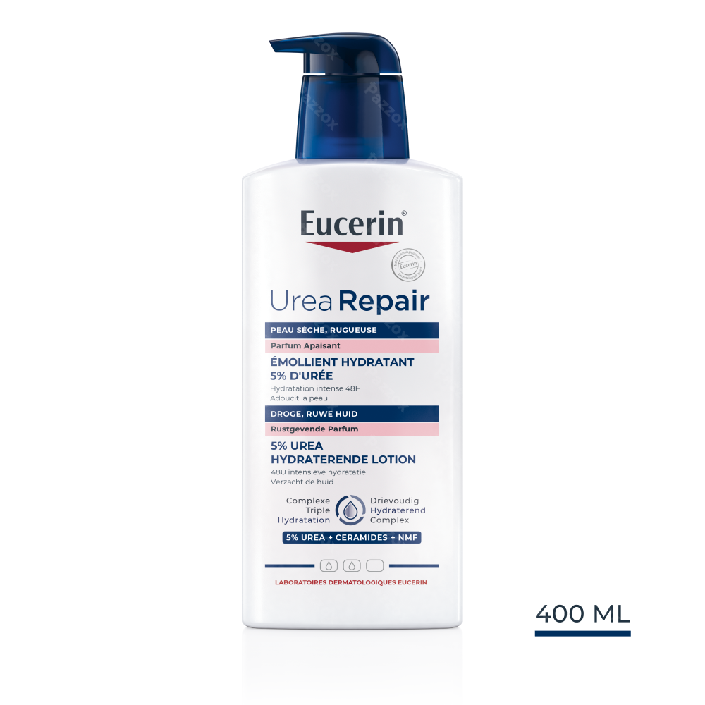 Eucerin UreaRepair 5% Urea Hydraterende Lotion Rustgevend Parfum Droge en Ruwe Huid met pomp 400ml