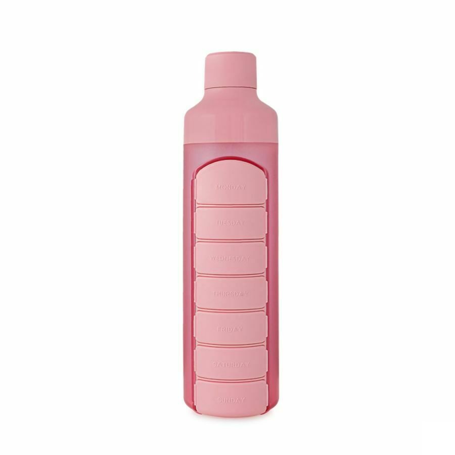 Yos Water Bottle & Pill Box Weekly Perfect Pink