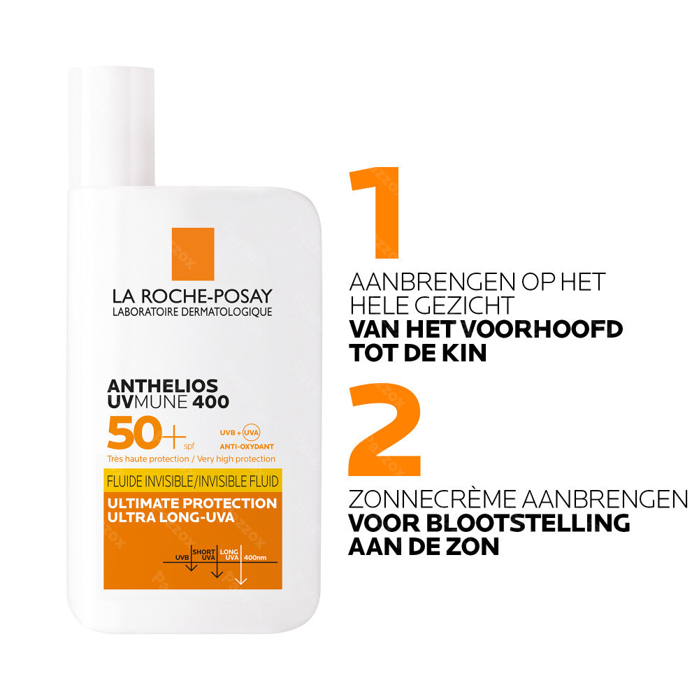La Roche-Posay Anthelios UVmune 400 Onzichtbare Fluid Zonder Parfum SPF50+ 50ml