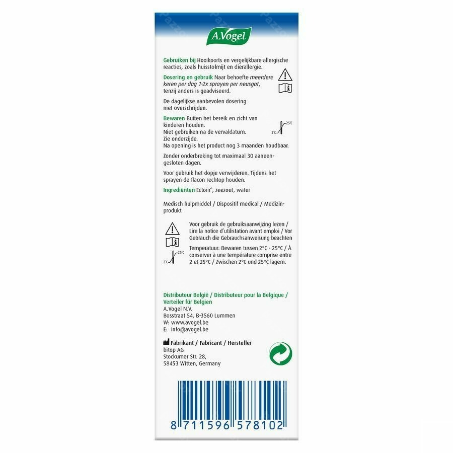 A. Vogel Pollinosan Hooikoorts Neusspray 20ml