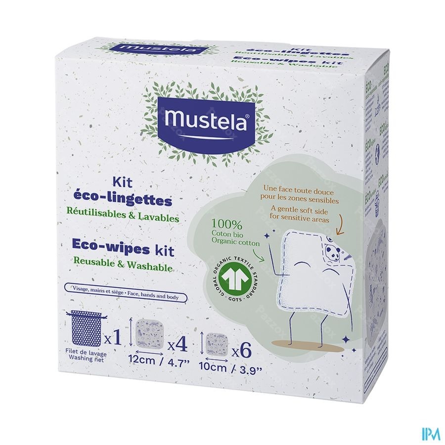 Mustela Mijn 1ste Kit Eco 10 Herbruikbare Doekjes 
