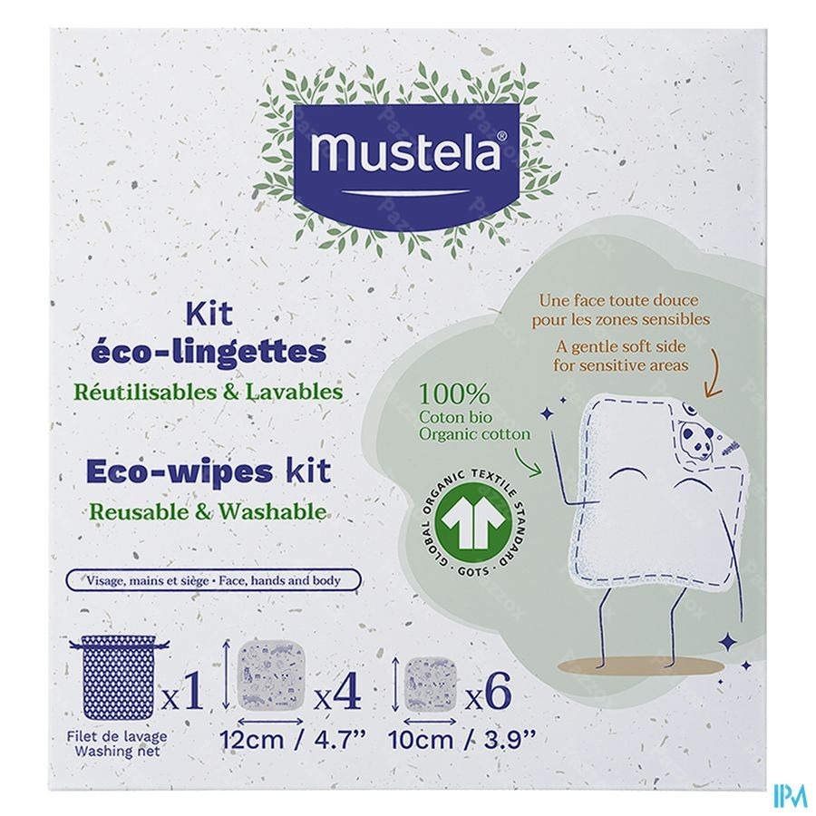 Mustela Mijn 1ste Kit Eco 10 Herbruikbare Doekjes 