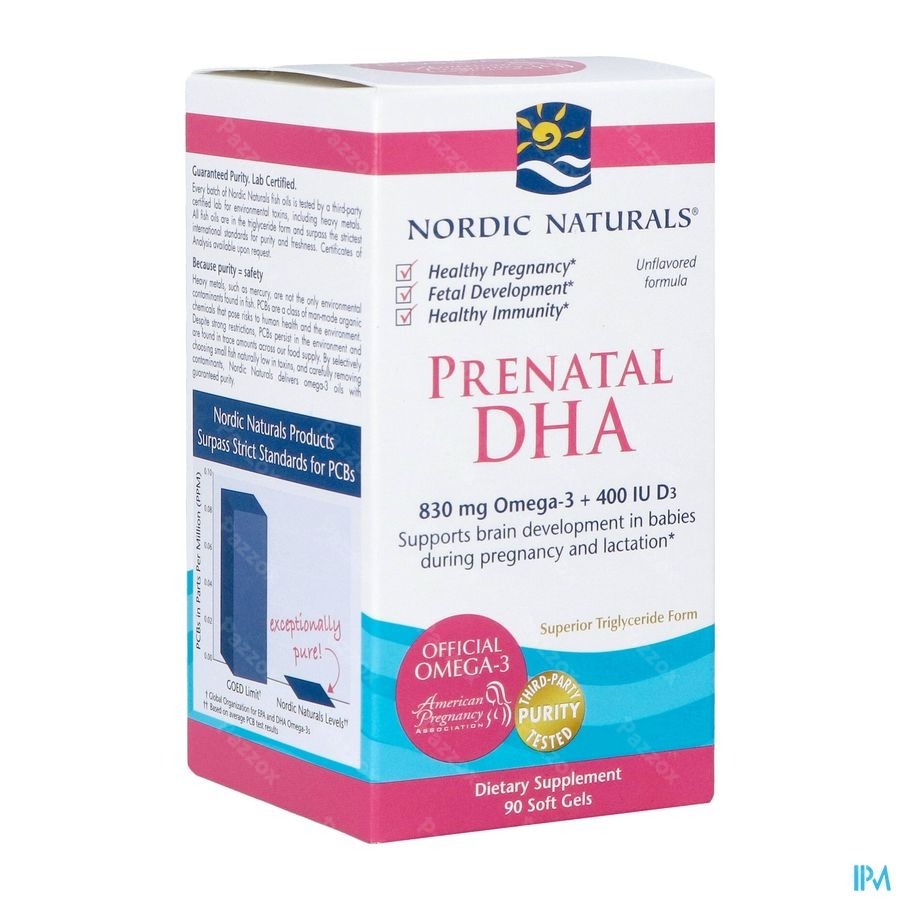 Nordic Naturals Prenatal DHA Omega-3 + Vitamine D3 90 Capsules