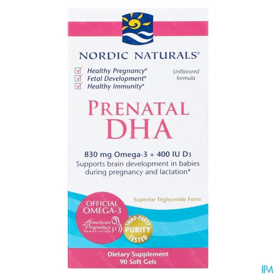 Nordic Naturals Prenatal DHA Omega-3 + Vitamine D3 90 Capsules