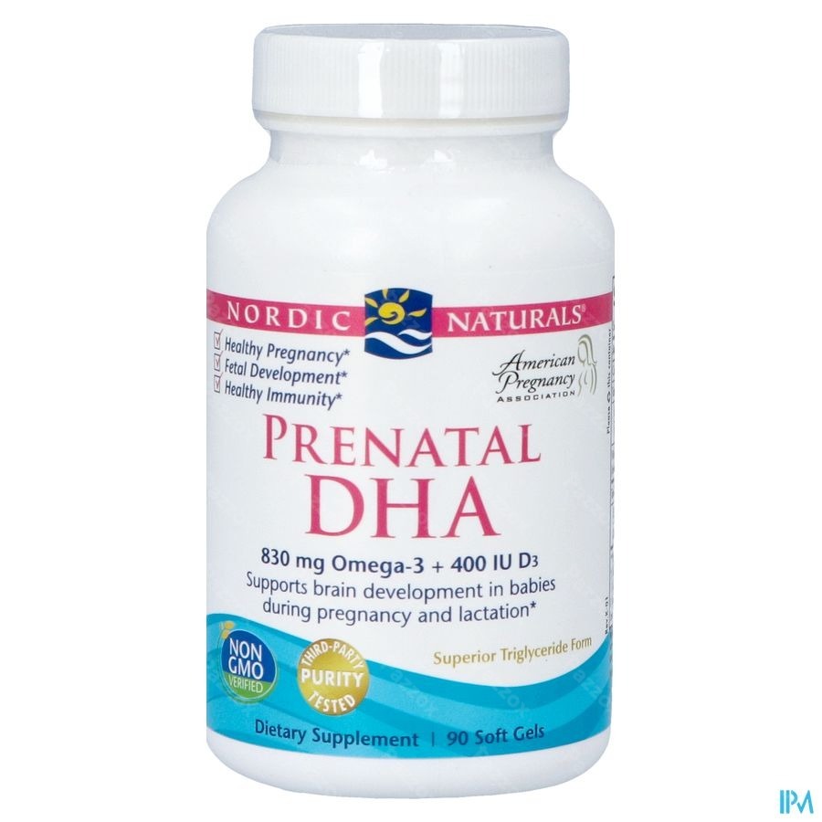 Nordic Naturals Prenatal DHA Omega-3 + Vitamine D3 90 Capsules