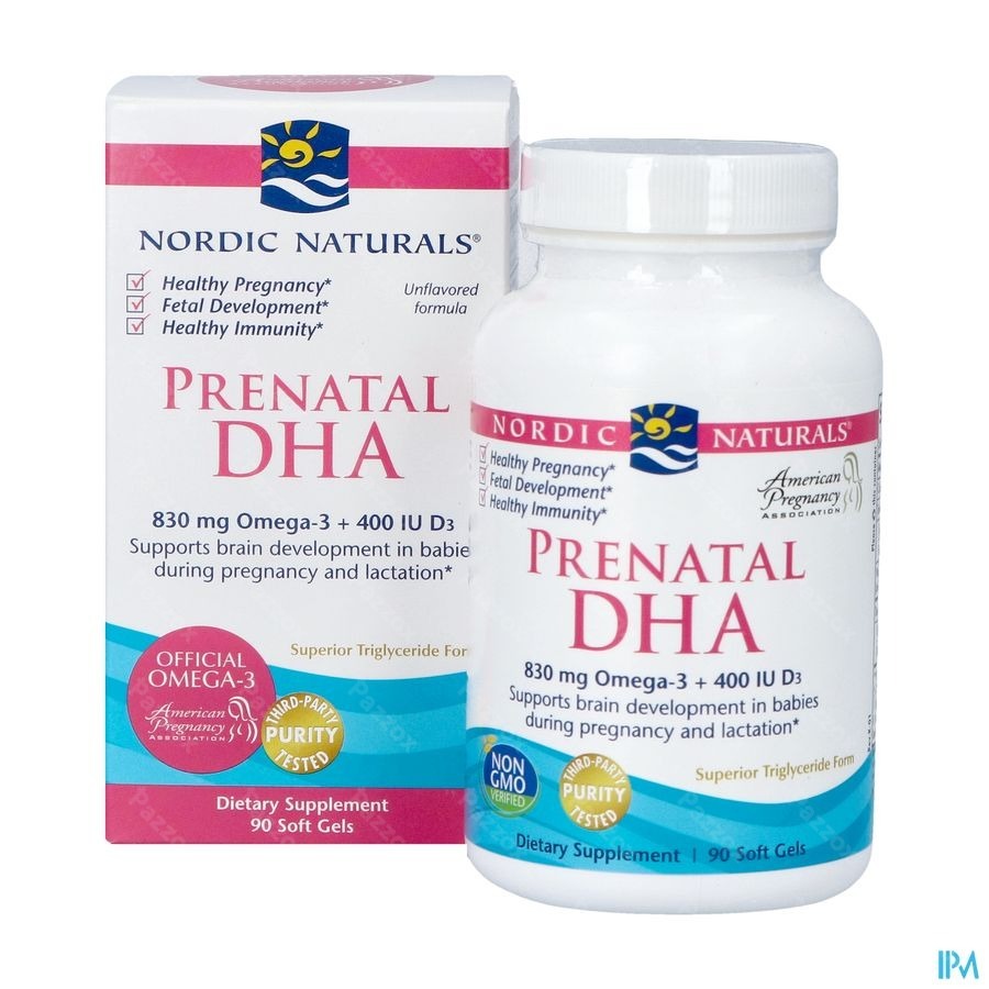 Nordic Naturals Prenatal DHA Omega-3 + Vitamine D3 90 Capsules