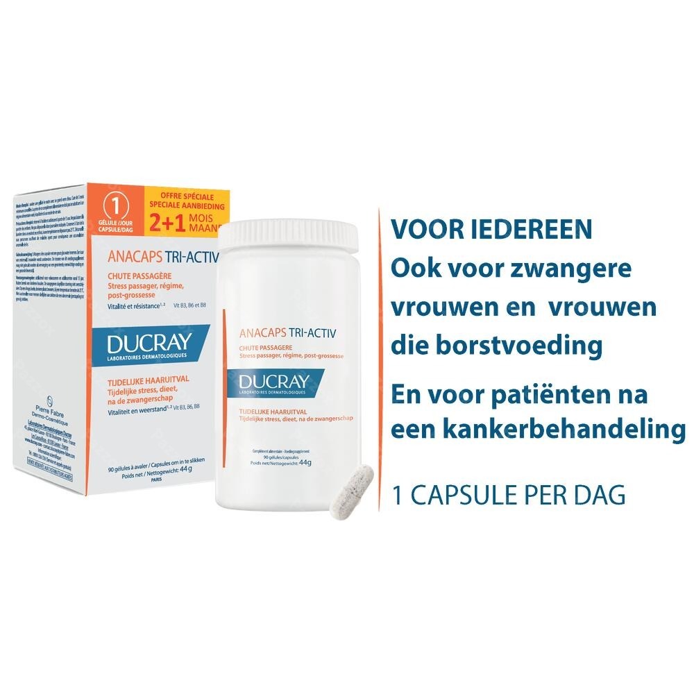 Ducray Anacaps Tri-Activ Tijdelijke Haaruitval 90 Capsules