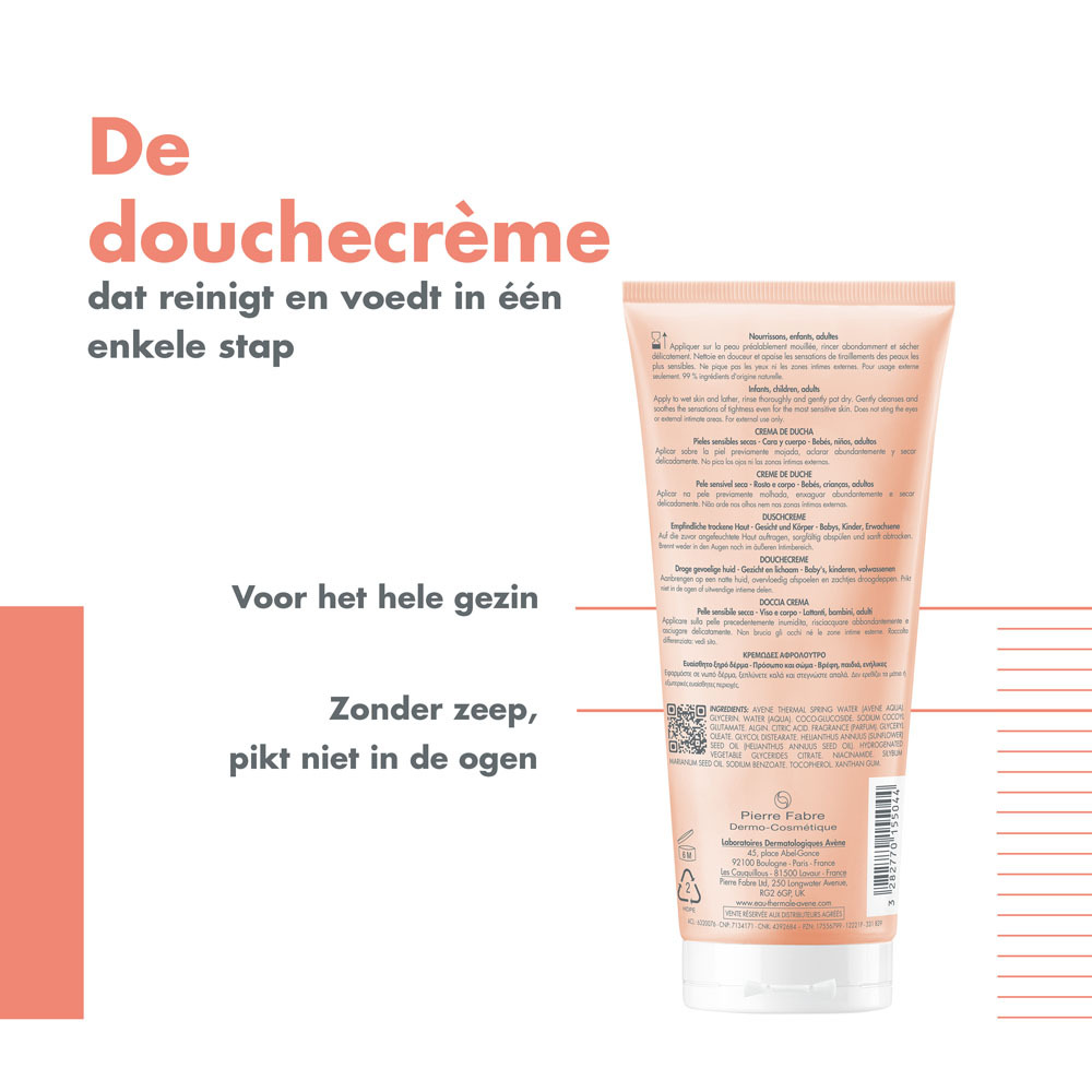 Avène Xeracalm Nutrition Douchecrème, Gevoelige droge huid 200ml