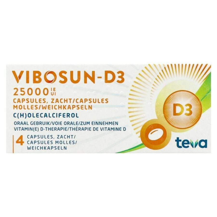 Vibosun-D3 25000ie 4 Zachte Capsules