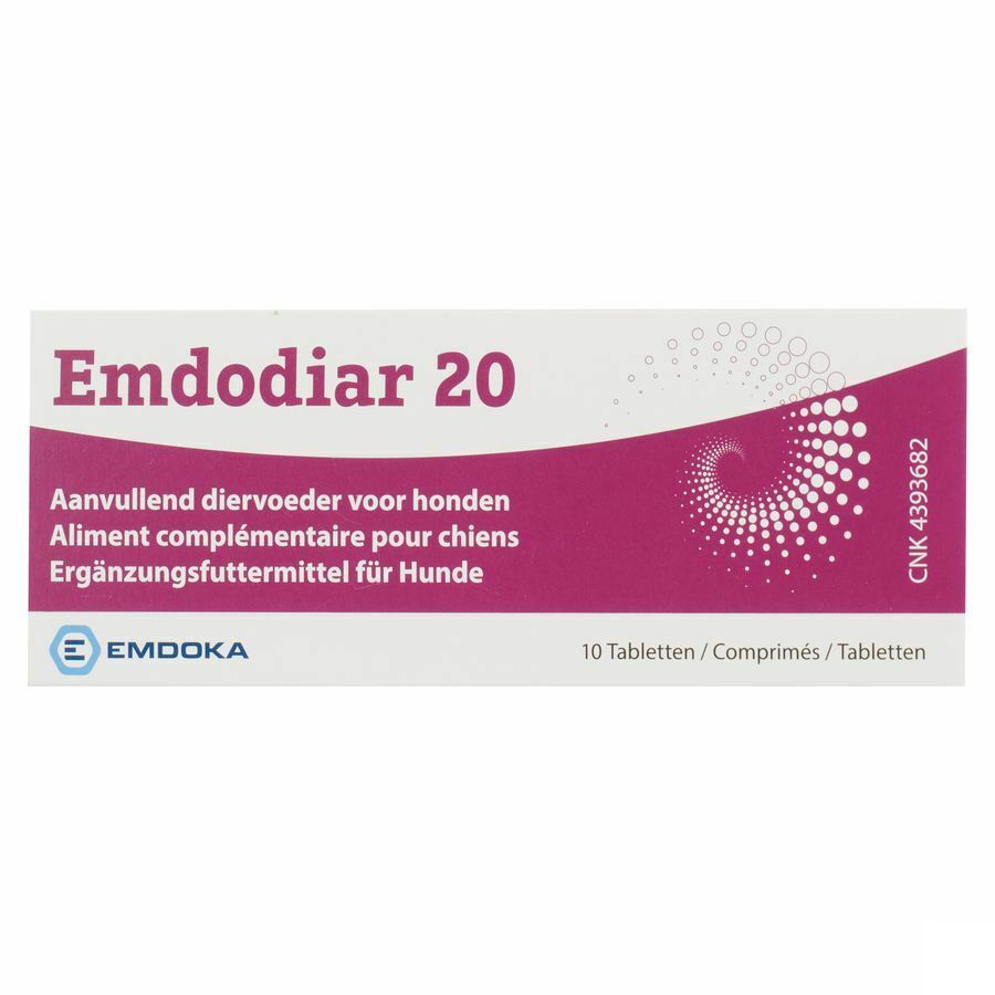 Emdodiar 20 Aanvullend Diervoeder Hond10 Tabletten afbeelding