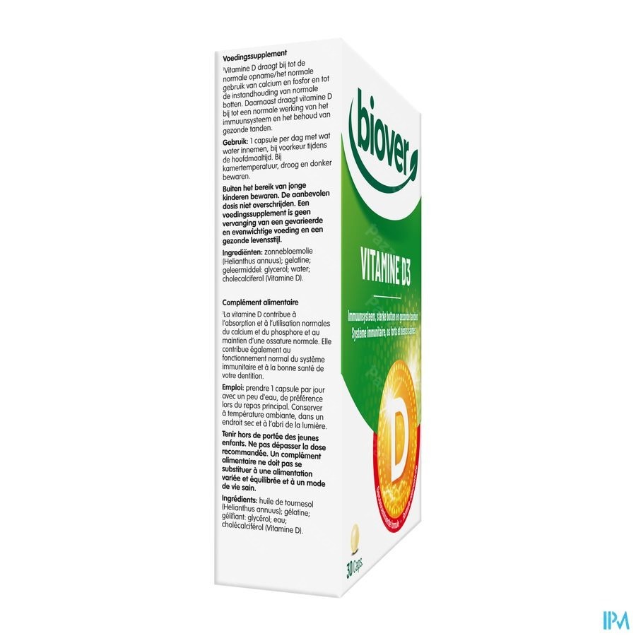 Biover Vitamine D3 30 Capsules