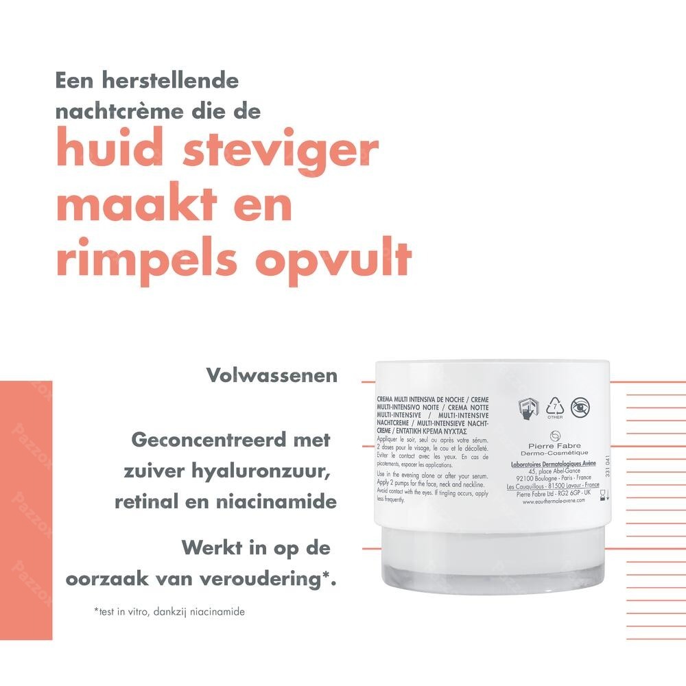 Avène Hyaluron Activ B3 Multi-Intensief Nachtcrème 40ml