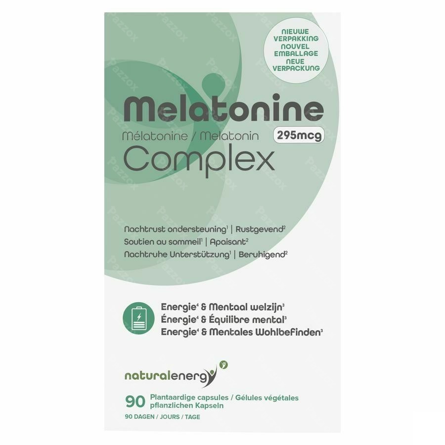 Natural Energy Melatonine Complex 295mcg 90 Plantaardige Capsules