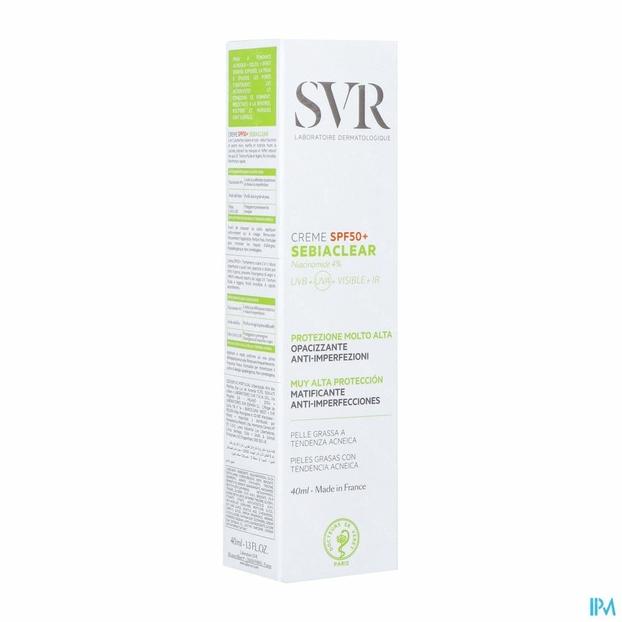 SVR Sebiaclear Gezichtscrème SPF50+40ml