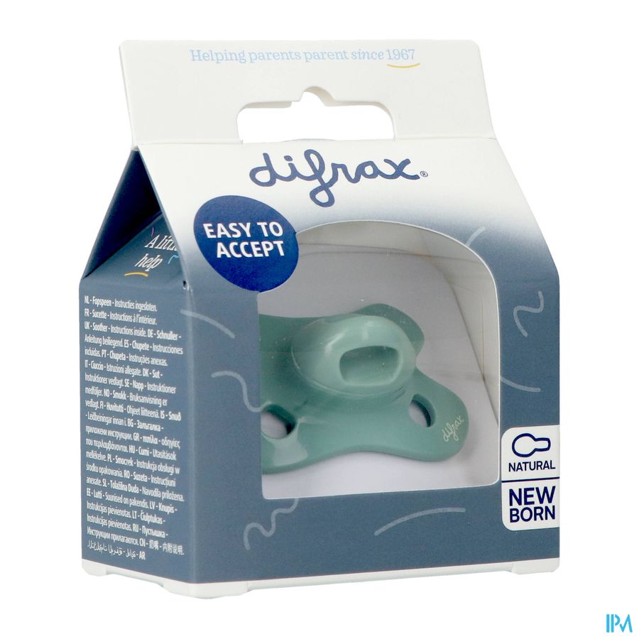 Difrax Fopspeen Uni Sage Natural -2/+2mnd Newborn