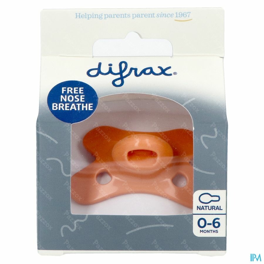 Difrax Fopspeen Natural 0-6m Uni Peachy