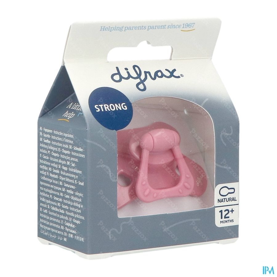Difrax Fopspeen Natural 12m+ Uni Raspberry