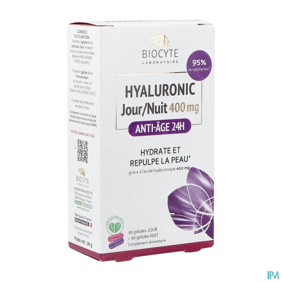 Biocyte Hyaluronic Dag-Nacht 400mg 30+30 Capsules