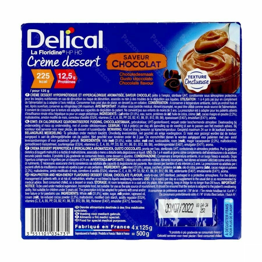 Delical Creme Dessert La Floridine Chocola 4x125g