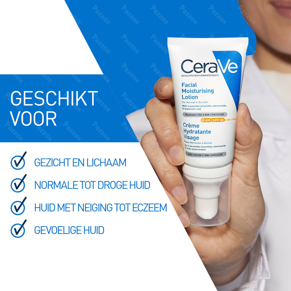 CeraVe Hydraterende Gezichtscrème SPF50 52ml