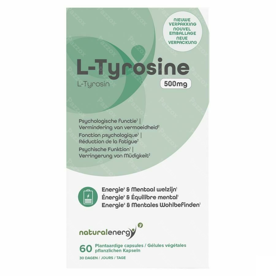 Natural Energy L-tyrosine 500mg 60 Capsules
