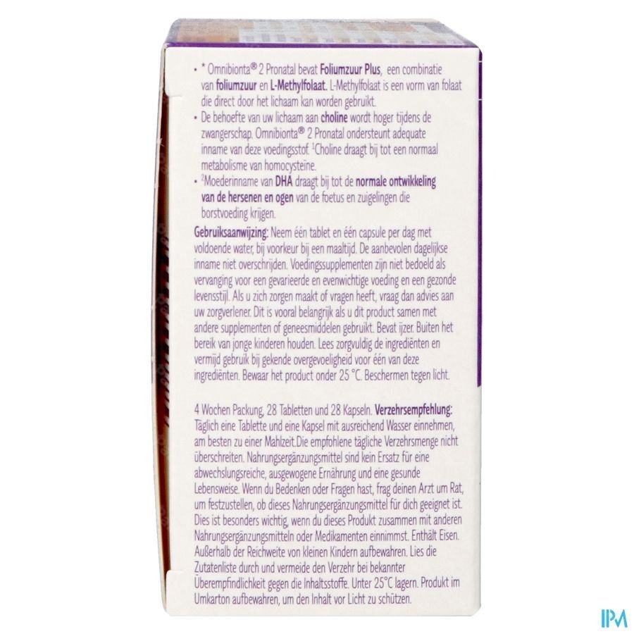 Omnibionta Pronatal Zwangerschap 28 Tabletten + 28 Capsules