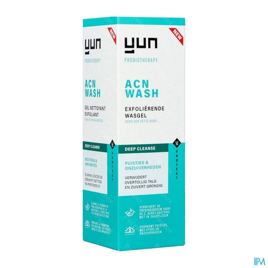 Yun ACN Exfoliërende Wasgel Gezicht Vette Huid 150 ml 