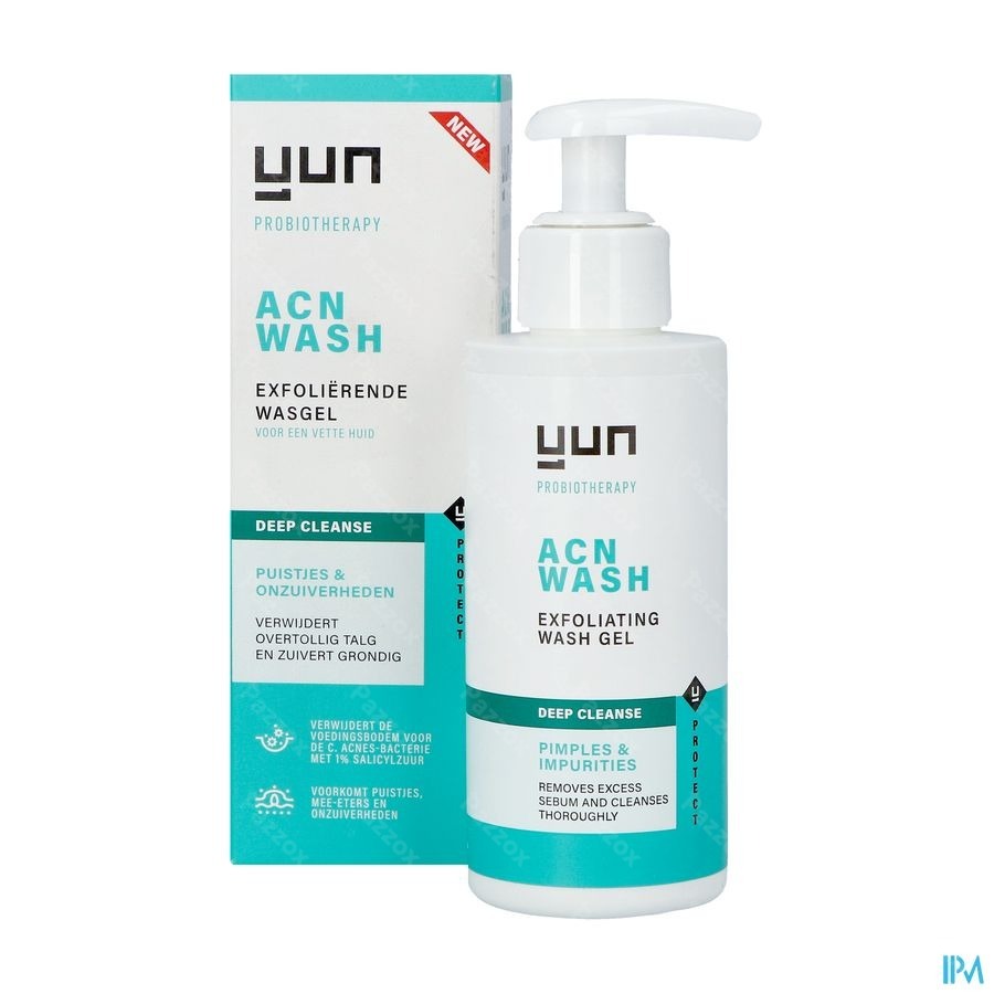 Yun ACN Exfoliërende Wasgel Gezicht Vette Huid 150 ml 