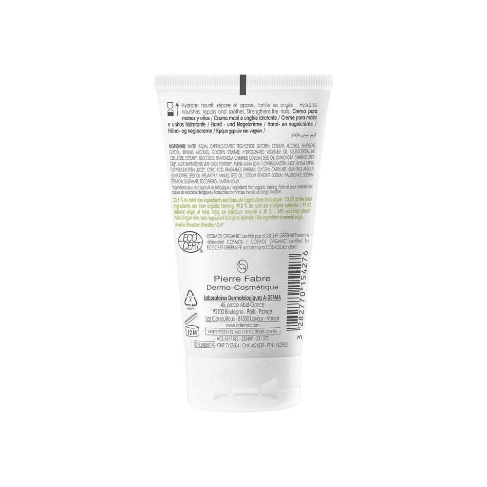 A-Derma Hydraterende Hand- en Nagelcrème Havermelk 50ml