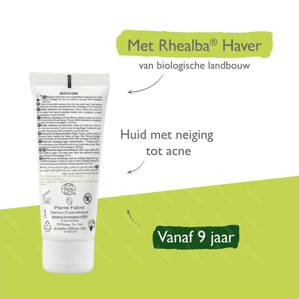 A-Derma Biology Globale Verzorging Onzuiverheden 40ml