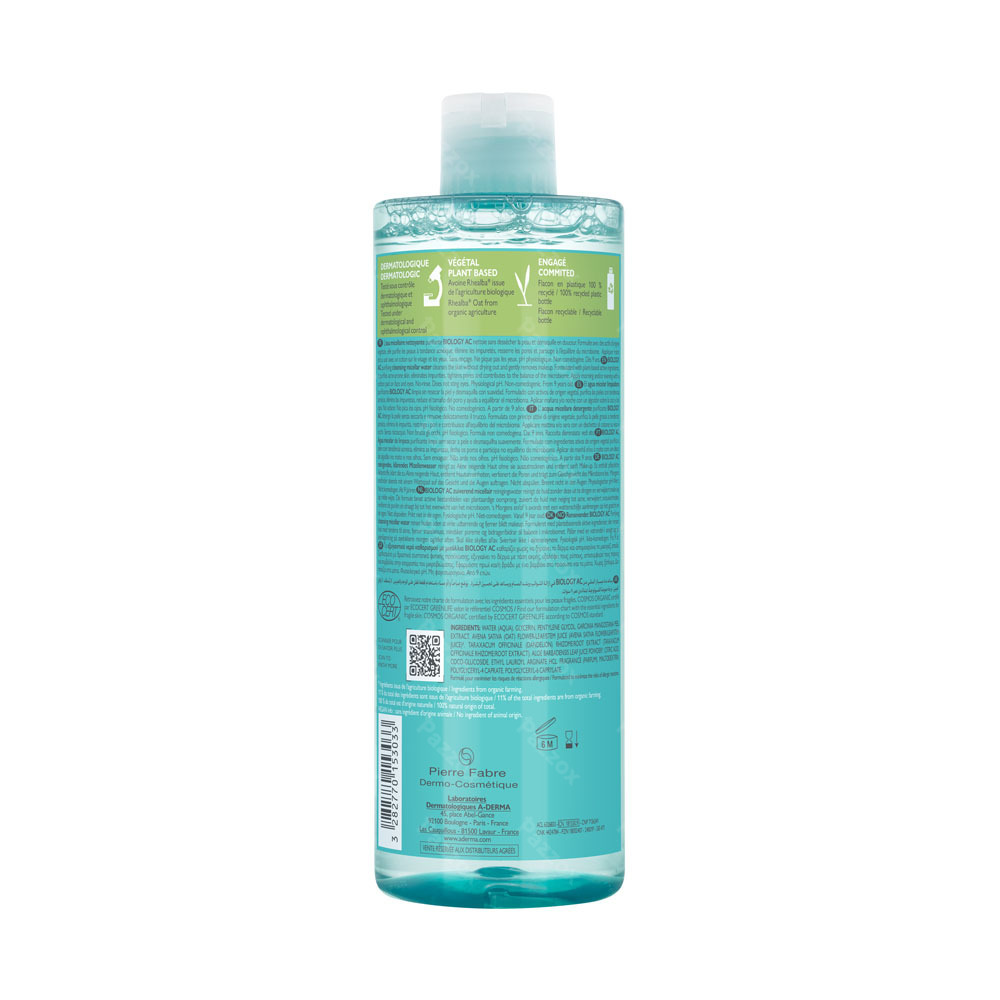 A-Derma Biology Ac Zuiverend Micellair Water 400ml