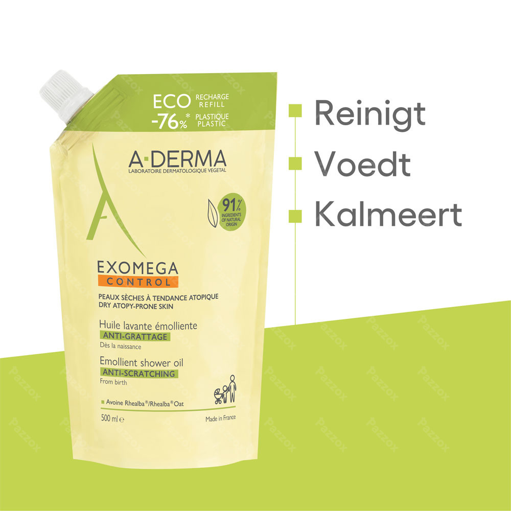A-Derma Exomega Control Verzachtende Wasolie Navulling 500ml