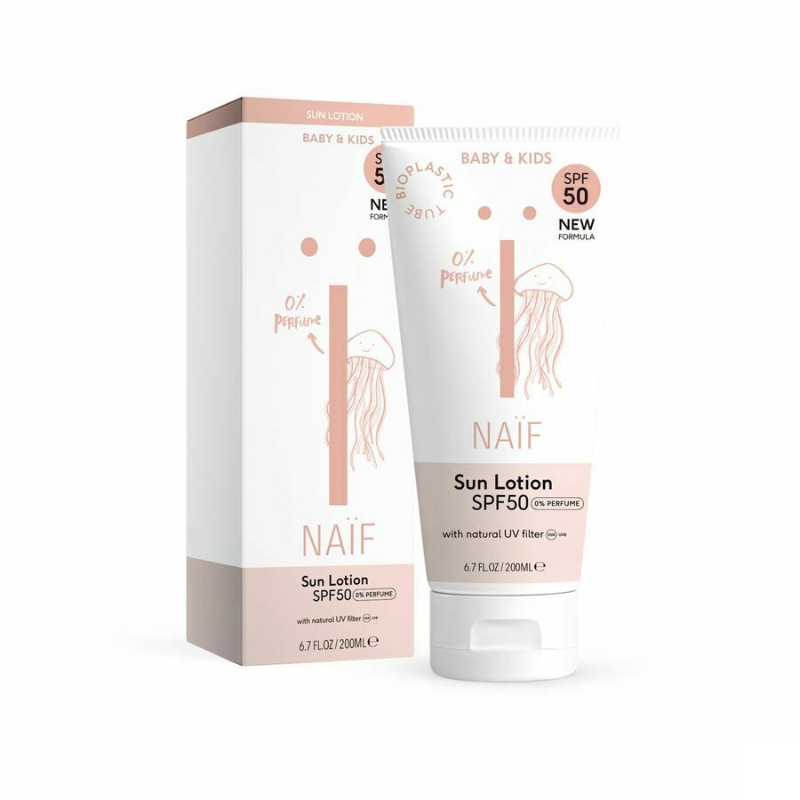Naïf Zonnebrand Lotion Zonder Parfum Baby en Kids SPF50 200ml