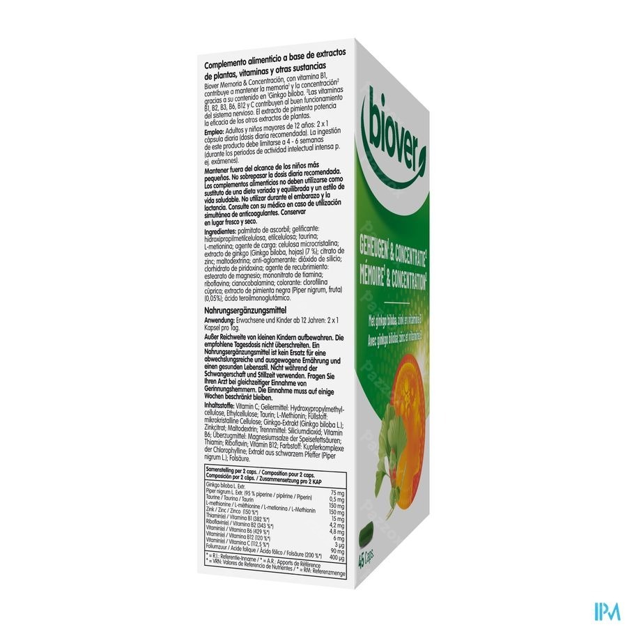 Biover Geheugen en Concentratie 45 Capsules