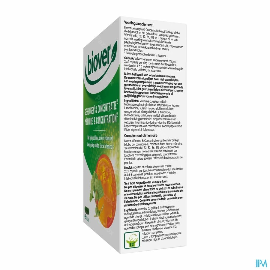 Biover Geheugen en Concentratie 45 Capsules