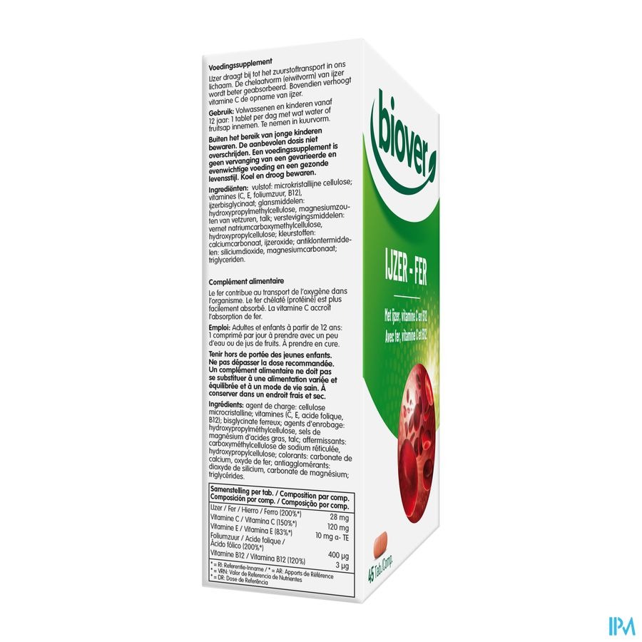 Biover Ijzer 45 Tabletten
