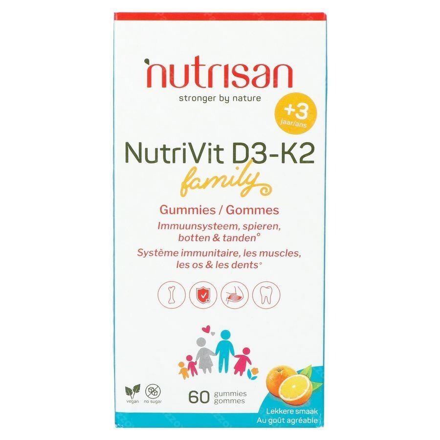Nutrisan Nutrivit D3 400 IU + K2 25µg Family 60 Gummies