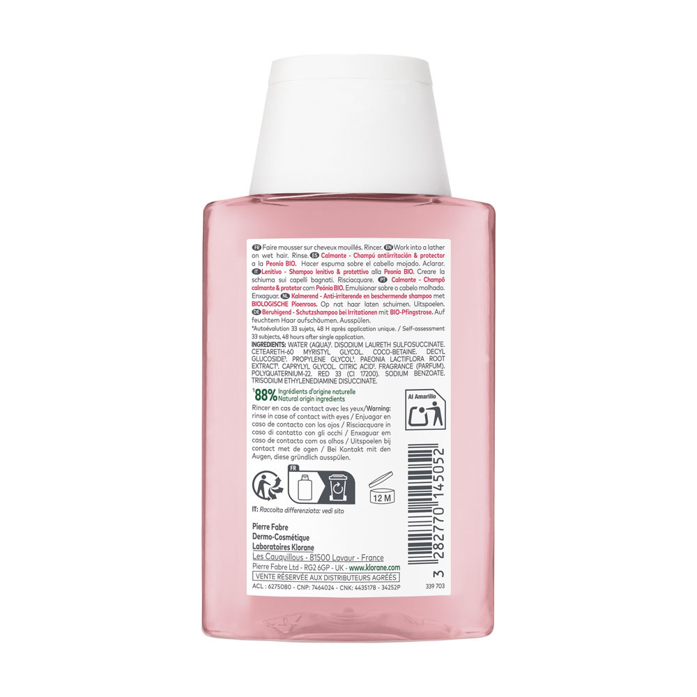 Klorane Shampoo Pioenroos Bio 100ml