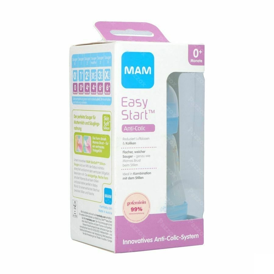 Mam Zuigfles Easy Start A/colic Jongen 160ml
