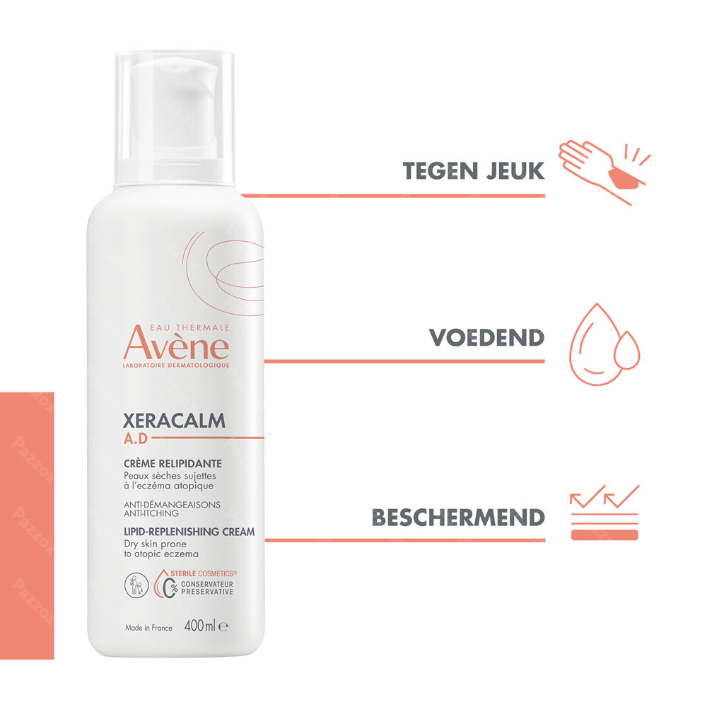 Avène XeraCalm A.D Crème, Droge huid met neiging tot atopisch eczeem en jeuk 400ml